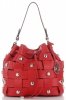 Vittoria Gotti Modna Torebka Skórzana Unikatowy Shopper Made in Italy Czerwona